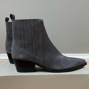 Marc Fisher Unify Gray Suede Booties Western Boots